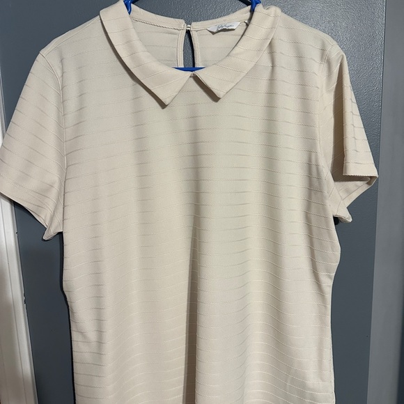 Lady Hagen Tops - Lady Hagen Cream Blouse with Classic Collar